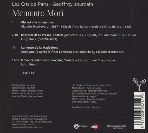 Geoffroy Jourdain, Les Cris de Paris - Monteverdi, Rossi - Memento Mori (2013) [Hi-Res]