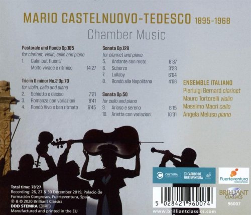 Ensemble Italiano - Castelnuovo-Tedesco: Chamber Music (2020) [Hi-Res]