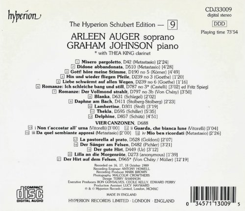 Arleen Auger, Graham Johnson - Schubert: Complete Songs, Vol. 9 (1993)