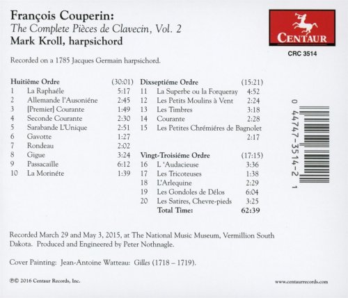 Mark Kroll - Couperin: The Complete Pièces de clavecin, Vol. 2 (2017)