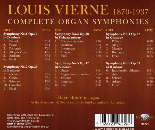 Hayo Boerema - Vierne: Complete Organ Symphonies (2020)