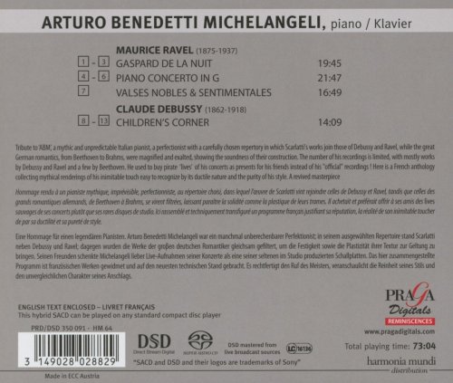 Benedetti Michelangeli, Philharmonia Orchestra - Ravel: Gaspard de la Nuit, Piano Concerto; Debussy: Children's Corner (2012)