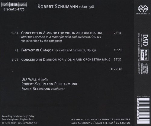 Ulf Wallin, Robert-Schumann-Philharmonie, Frank Beermann - Schumann: Complete Works for Violin and Orchestra (2011) [Hi-Res]