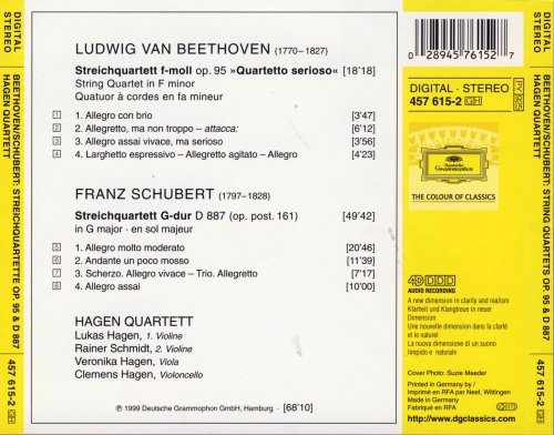 Hagen Quartett - Beethoven: Streichquartette op.95 & D 887 (1999)