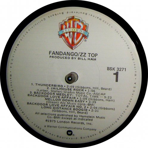 ZZ Top - Fandango! (1980) LP