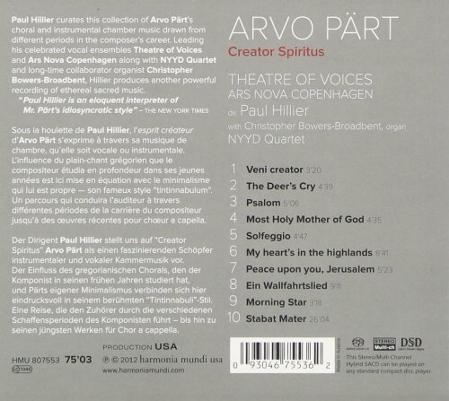 Chris Watson, Else Torp, Theatre of Voices, Ars Nova Copenhagen, Paul Hillier - Arvo Pärt: Creator Spiritus (2012) [Hi-Res]