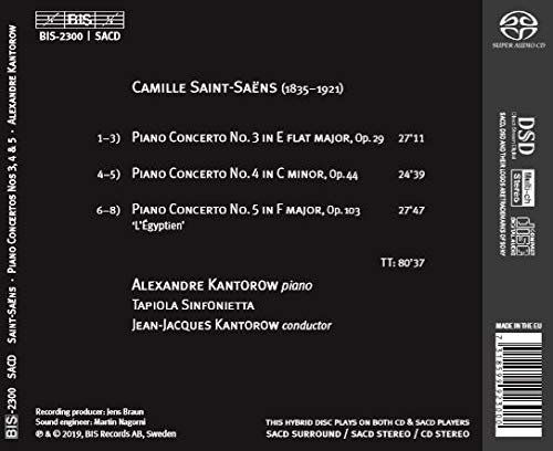 Jean-Jacques Kantorow, Tapiola Sinfonietta, Alexandre Kantorow - Saint-Saëns: Piano Concertos Nos. 3-5 (2019) [Hi-Res]