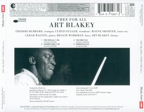 Art Blakey & The Jazz Messangers - Free For All (2004) 320 kbps+CD Rip{RVG Edition}