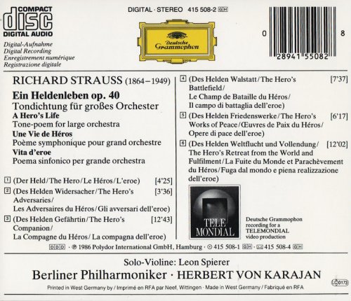 Berliner Philharmoniker, Herbert von Karajan - R. Strauss - Ein Heldenleben, Op. 40 (1986)