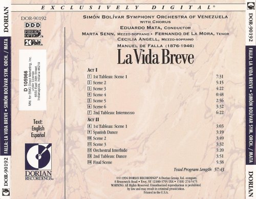 Eduardo Mata - Manuel de Falla: La Vida Breve (1994)