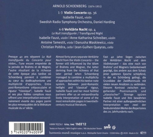 Isabelle Faust, Swedish Radio Symphony Orchestra, Daniel Harding - Schoenberg: Violin Concerto & Verklärte Nacht (2020) [CD-Rip]