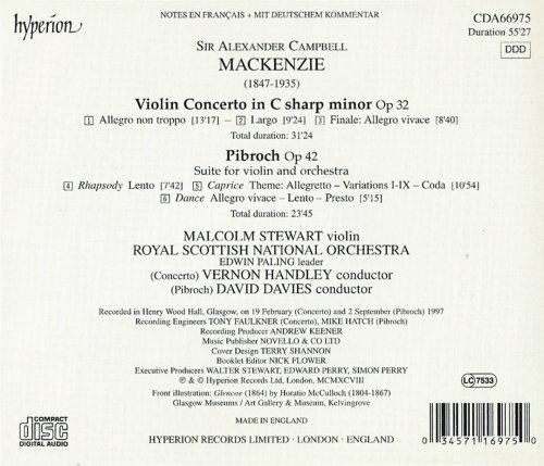 Malcolm Stewart, David Davies - Mackenzie: Violin Concerto, Pibroch Suite (2009)