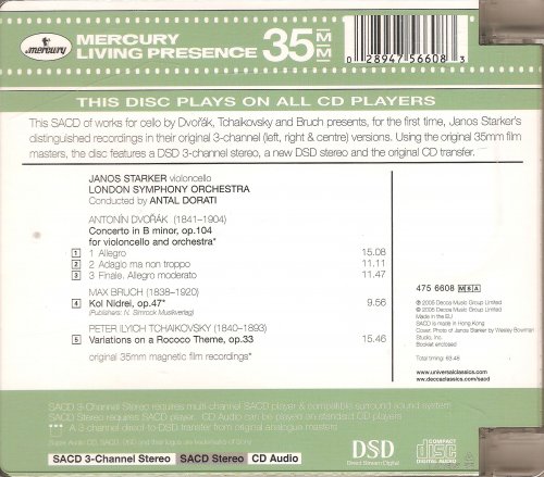 Antal Dorati, János Starker - Dvorak-Cello Concerto in B minor, Op. 104 / Bruch-Kol Nidrei / Tchaikovsky - Variations on a Rococo Theme (2005) [SACD]