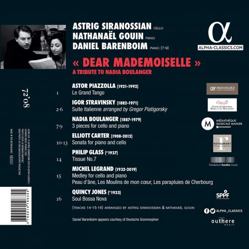 Astrig Siranossian, Nathanaël Gouin, Daniel Barenboim - Dear Mademoiselle - A Tribute to Nadia Boulanger (2020) [Hi-Res]