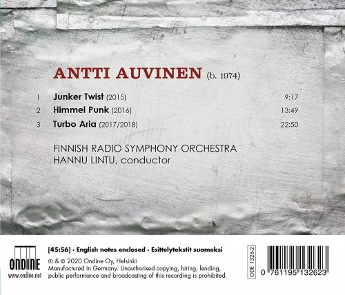 Finnish Radio Symphony Orchestra, Hannu Lintu - Antti Auvinen: Junker Twist, Himmel Punk & Turbo Aria (2020) [Hi-Res]