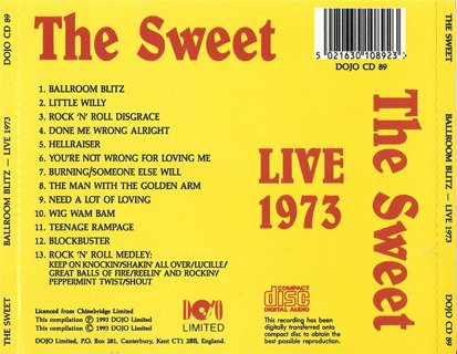 The Sweet - Live 1973 Ballroom Blitz (1993)