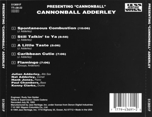 Cannonball Adderley - Presenting Cannonball Adderley (1955/1991) CD-Rip