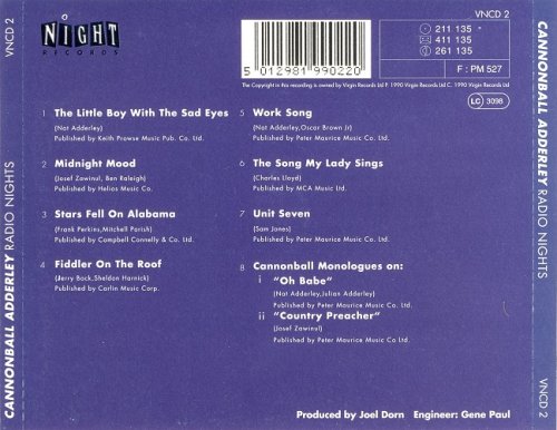 Cannonball Adderley - Radio Nights (1968) [1991] CD-Rip