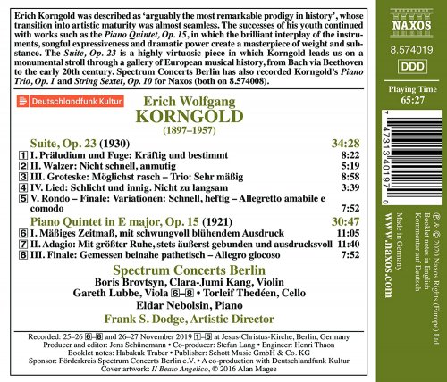 Spectrum Concerts Berlin - Korngold: Suite, Op. 23 & Piano Quintet, Op. 15 (2020) [Hi-Res]