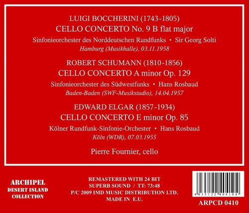 Pierre Fournier - Boccherini, Schumann & Elgar: Cello Concertos (2020)