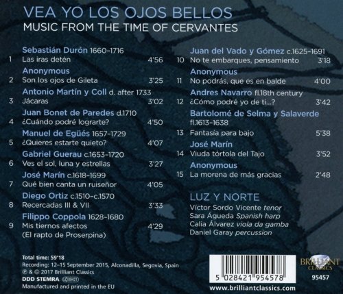 Victor Sordo Vicente, Luz y Norte - Vea Yo Los Ojos Bellos: Music From The Time Of Cervantes (2017) [Hi-Res]