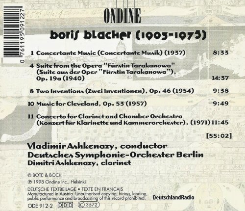 Deutsches Symphonieorchester Berlin, Vladimir Ashkenazy - Boris Blacher: Symphonic Works (1998)