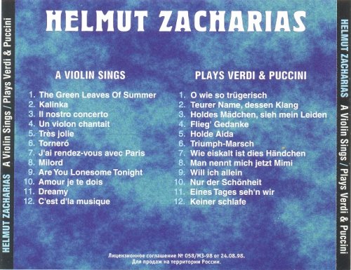 Helmut Zacharias - A Violin Sings & Plays Verdi and Puccini (1998)