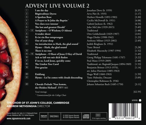 Cambridge The Choir of St John's College & Andrew Nethsingha - Advent Live, Vol. 2 (2020) [Hi-Res]