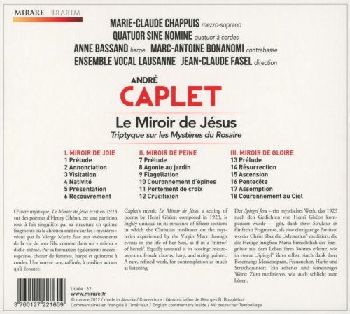 Ensemble Vocal Lausanne, Quatuor Sine Nomine, Jean-Claude Fasel - André Caplet: Le Miroir de Jésus (2013) [Hi-Res]