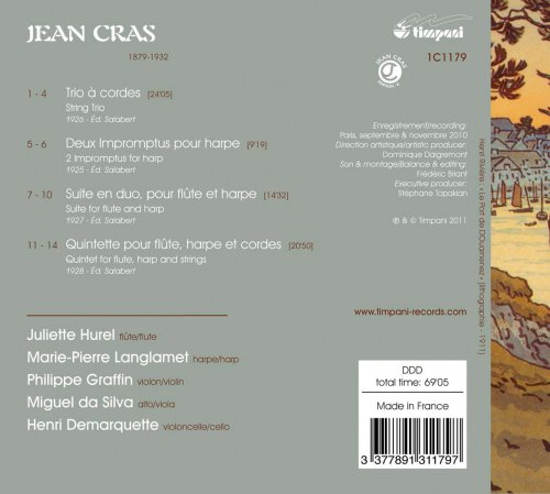 Miguel Da Silva, Henri Demarquette, Philippe Graffin - Cras: Flute, harpe et cordes (2013) [Hi-Res]