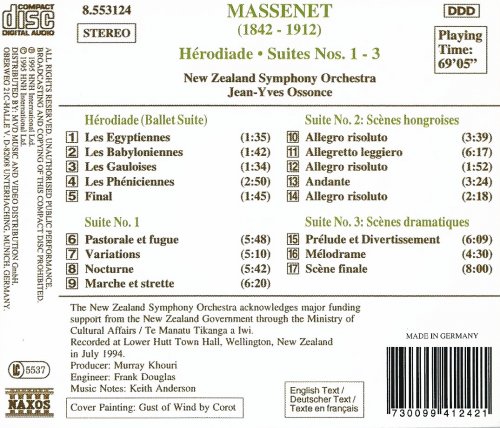 New Zealand Symphony Orchestra, Jean-Yves Ossonce - Massenet: Orchestral Suites Nos. 1-3 (1995)