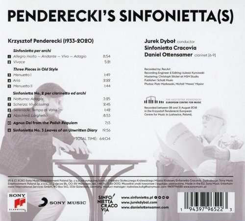 Sinfonietta Cracovia, Daniel Ottensamer, Jurek Dybal - Penderecki's Sinfonietta(s) (2020)