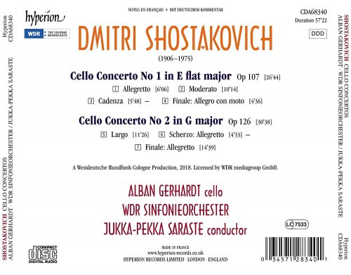 Alban Gerhardt, WDR Sinfonieorchester, Dmitri Shostakovich, Jukka-Pekka Saraste - Shostakovich: Cello Concertos (2020)