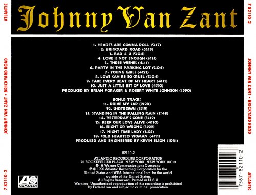 Johnny Van Zant - Brickyard Road & Bonus - Round Two (1990)