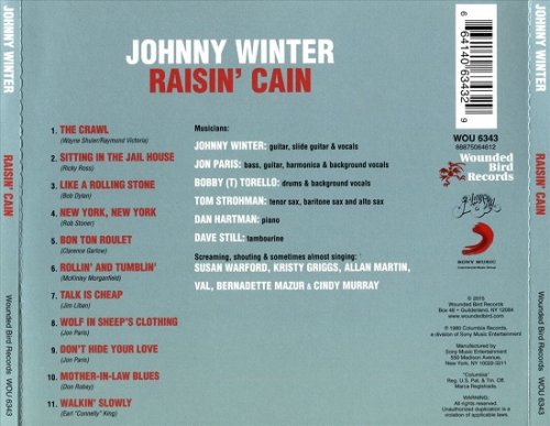 Johnny Winter - Raisin' Cain (Reissue) (1980/2015)