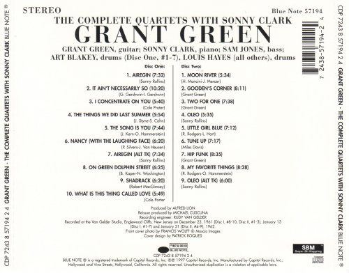 Grant Green - The Complete Quartets With Sonny Clark (1997)