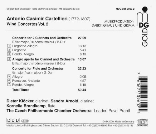 Dieter Klöcker, Sandra Arnold, Kornelia Brandkamp - Cartellieri: Wind Concertos, Vol. 2 (2000)