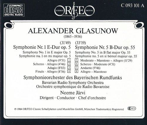 Neeme Järvi - Glazunov: Symphonies No. 1 & 5 (1984)