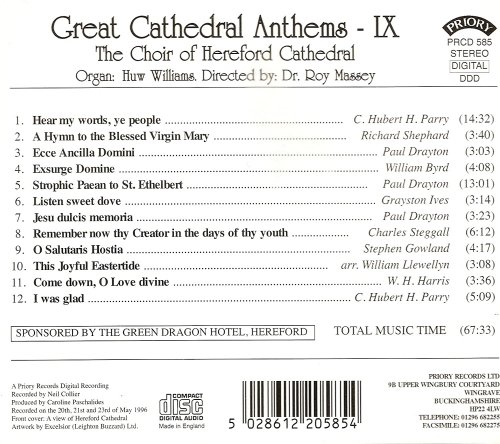 The Choir of Hereford Cathedral - Great Cathedral Anthems, Vol. 9 (2020)