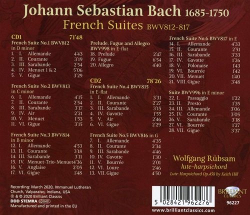 Wolfgang Rübsam - J.S. Bach: French Suites BWV812-817 (2020)