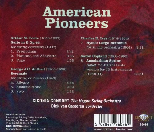 Ciconia Consort & Dick van Gasteren - American Pioneers: Music for String Orchestra (2020)