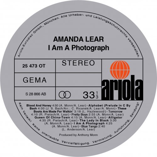 Amanda Lear - I Am A Photograth (1978) LP