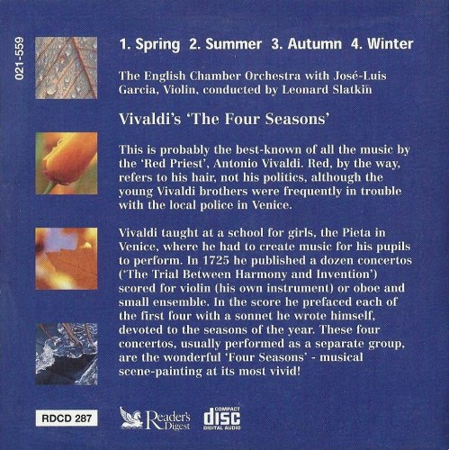 English Chamber Orchestra, José-Luis Garcia, Leonard Slatkin - Vivaldi: The Four Seasons (1991)