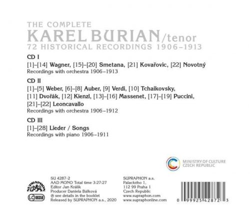 Karel Burian - Complete Recordings 1906-1913 (2020)