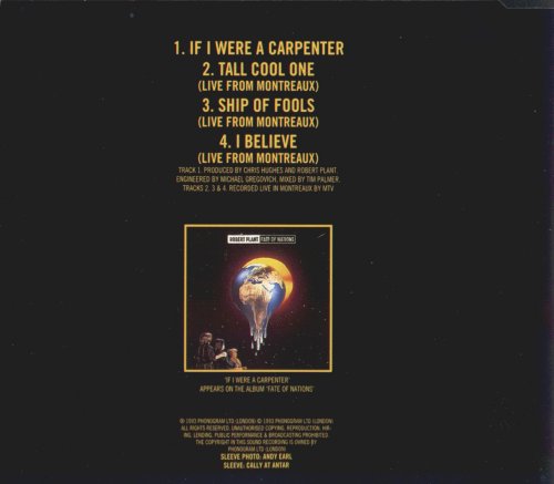 Robert Plant - If I Were A Carpenter (CD, Single) (1993)