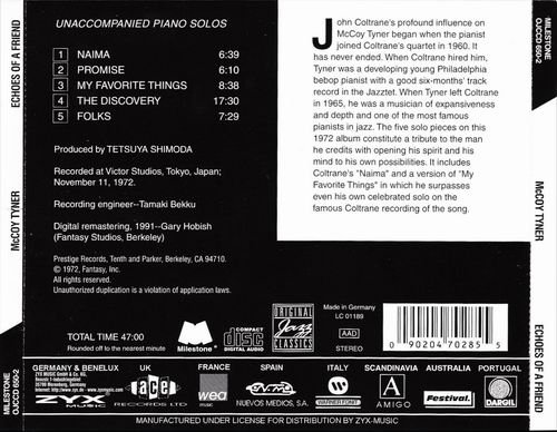 McCoy Tyner - Echoes of a Friend (1972) 320 kbps+CD Rip