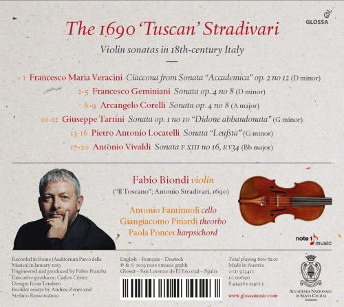 Fabio Biondi, Antonio Fantinuoli, Giangiacomo Pinardi, Paola Poncet - The 1690 Tuscan Stradivari: Violin Sonatas in 18th-Century Italy (2019) [CD-Rip]