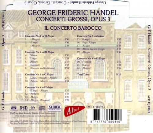 Il Concerto Barocco - G.F. Handel: Concerti Grossi, Opus 3 (2009) [Hi-Res]