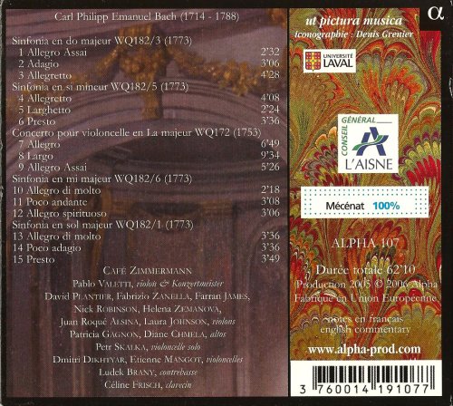 Café Zimmermann - C. P. E. Bach: Symphonies & concerto pour violoncelle (2007)