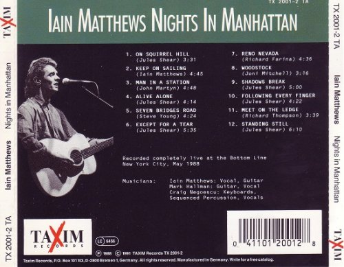 Iain Matthews ‎– Nights In Manhattan (1991)